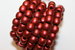 Roller beads 7x6 mm matte/red velvet coating