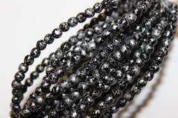 Round beads 4 mm matte/silver rain