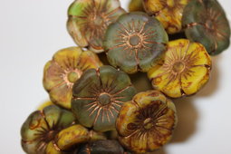 Hawaiian flowers 22 mm mix/matte/picasso/old patina