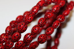 Ladybug 9x7 mm shine/black