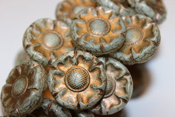 Hawaiian flowers 22 mm (new type) half matte/bronze