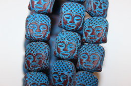 Buddha 14x12 mm matte/blue