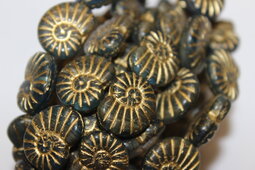 Snails 17x13 mm matte/combination/bronze