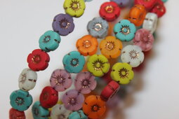 Flowers Hawaiian 8 mm mix/velvet matte/bronze