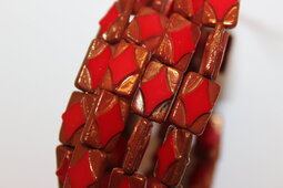 Rectangle/Rhombus 13x8 mm shine/bronze