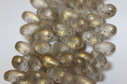 Drops 12x6 mm matte/gold rain